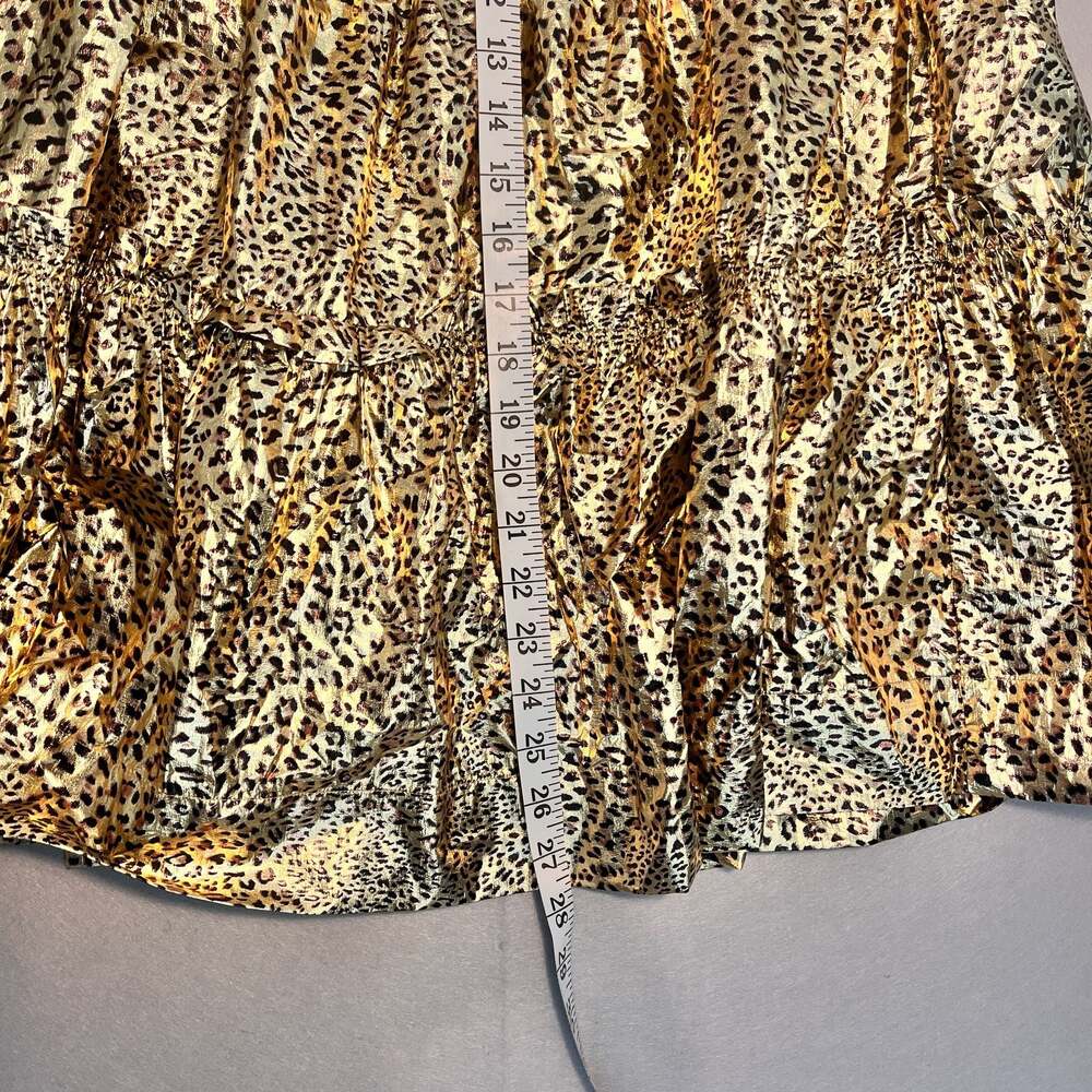 Metallic Leopard Print Tiered Midi Skirt - Picture 5 of 8